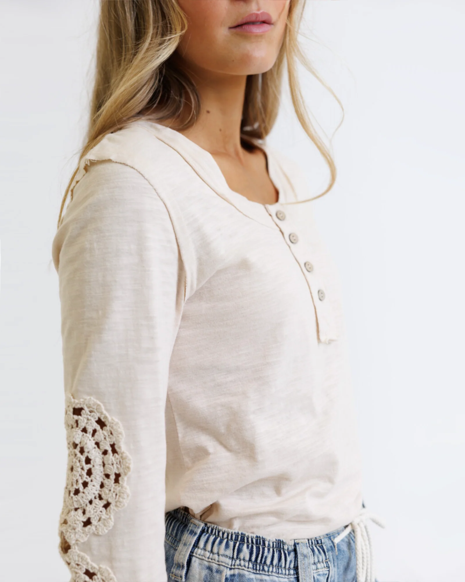 Crochet Patch Henley - Final Sale - Image 3