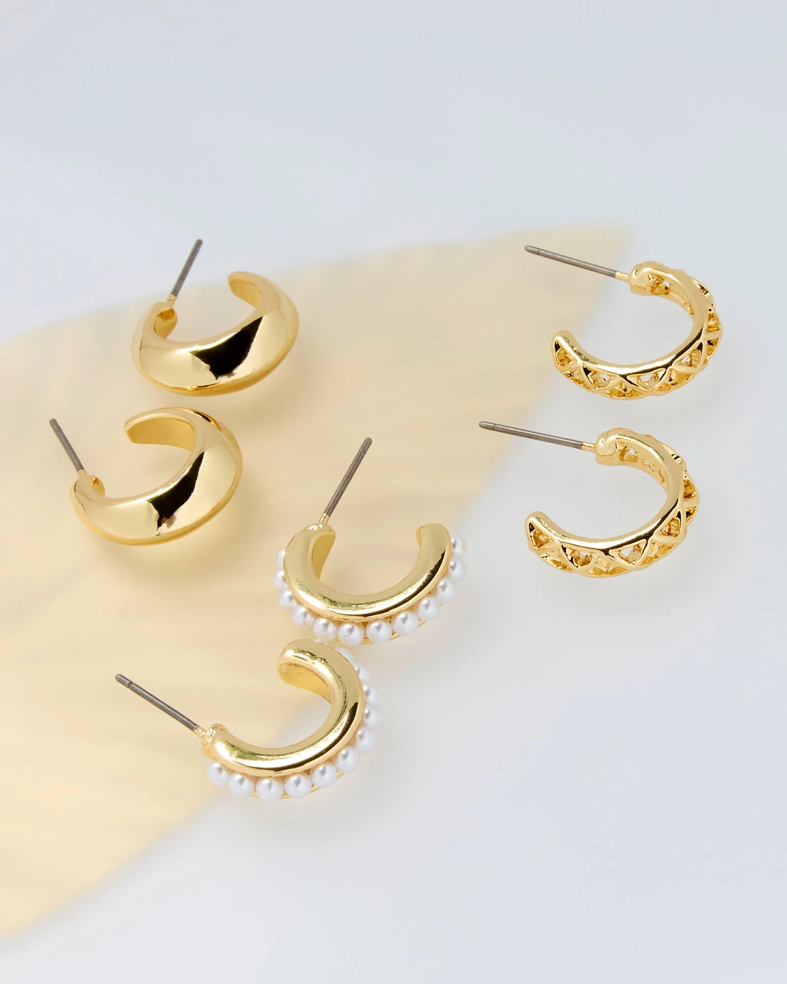 Mini Hoop and Pearl Earring Set - Image 4