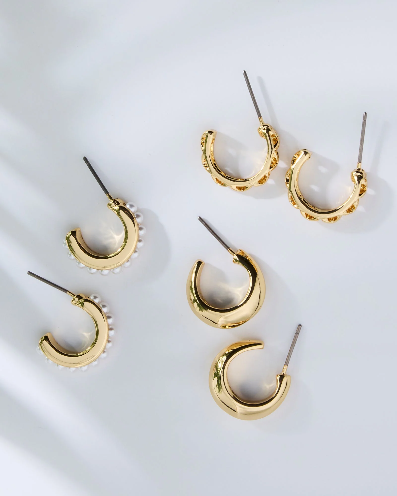 Mini Hoop and Pearl Earring Set - Image 6