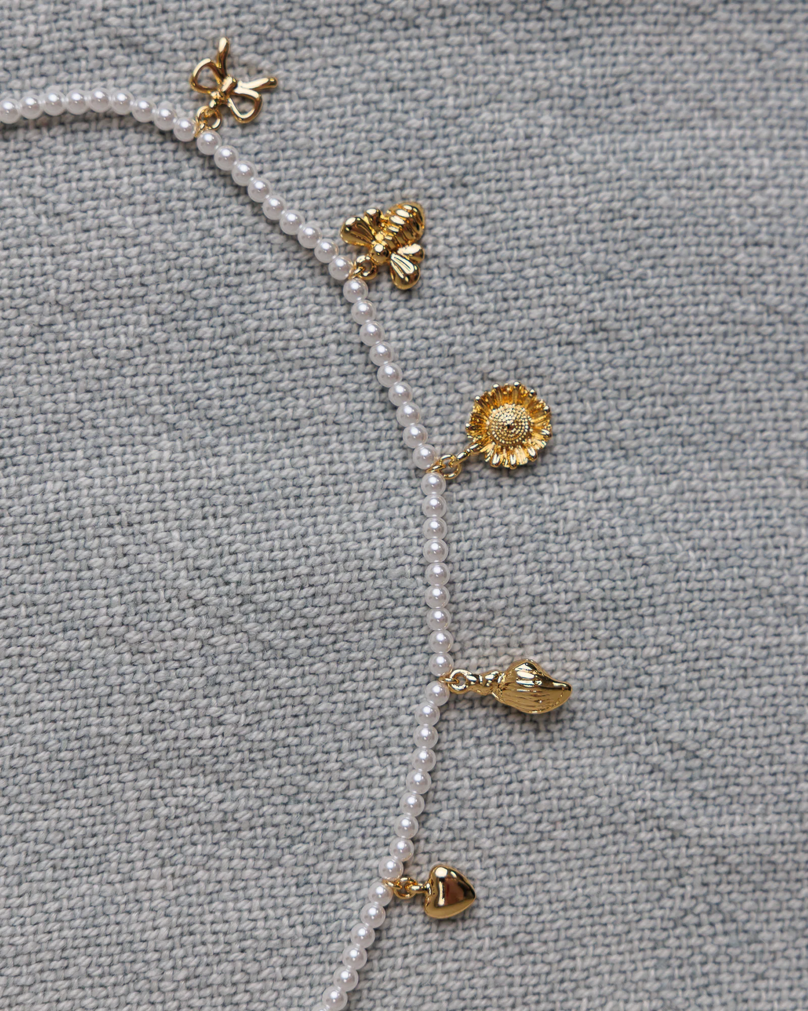 Mini Pearl Charm Necklace - Image 4