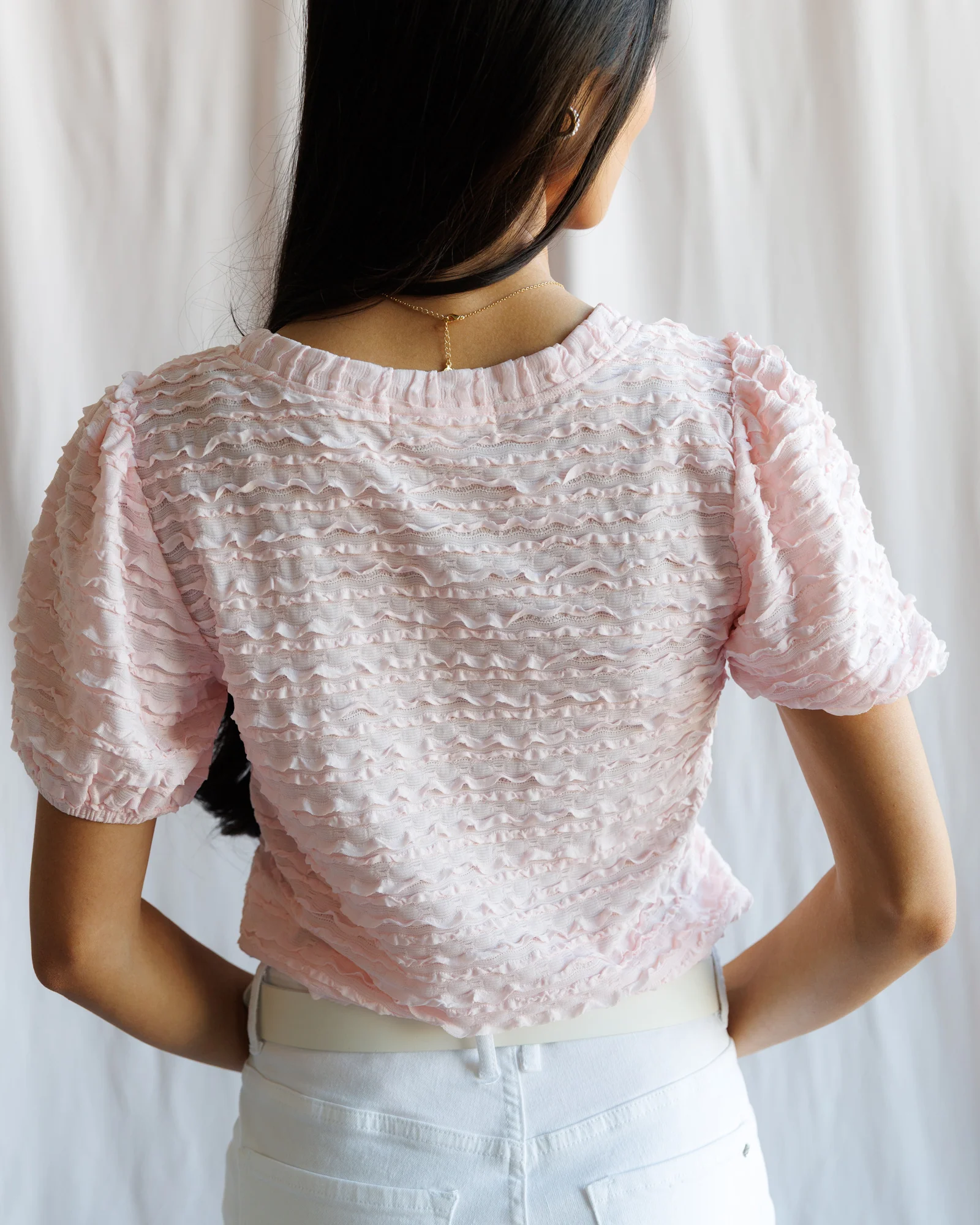 Scoop Neck Scallop Tee - Image 3